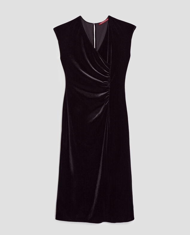 Langes Samtkleid H091 black beauty