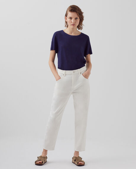 AMANDINE - T-Shirt mit Rundhalsausschnitt aus Leinen 68 blue 2ste055f05