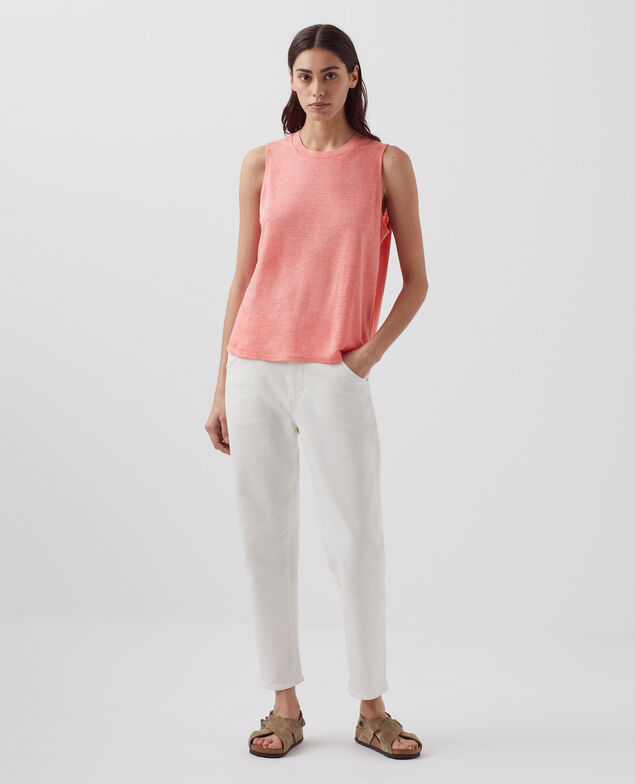 MARCELLE - Top aus Leinen H101 silver pink