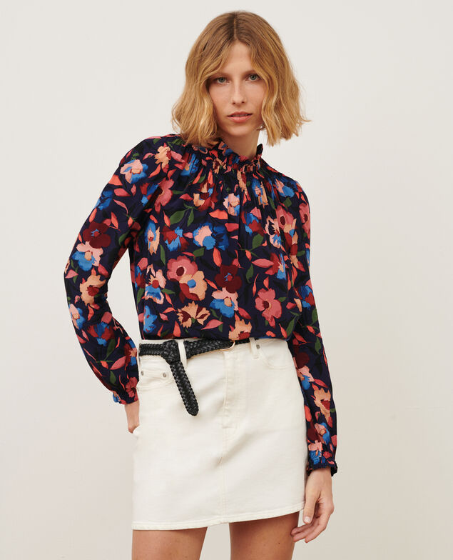 Gemusterte Bluse 8858 69 navy print