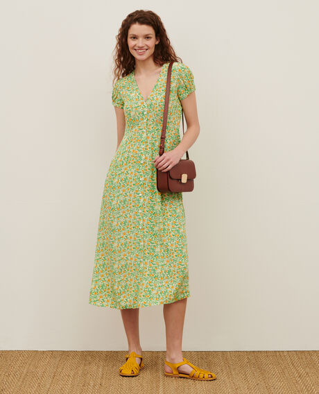 LUDIVINE - Fließendes langes Kleid 0420 zest yellow 3sdr167v02