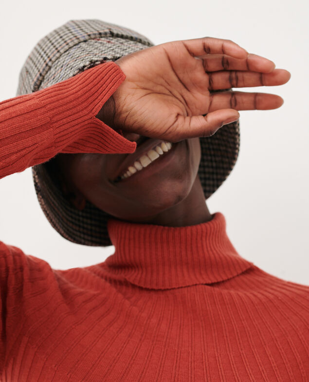 Rollkragenpullover aus Merinowolle 8830 16 red