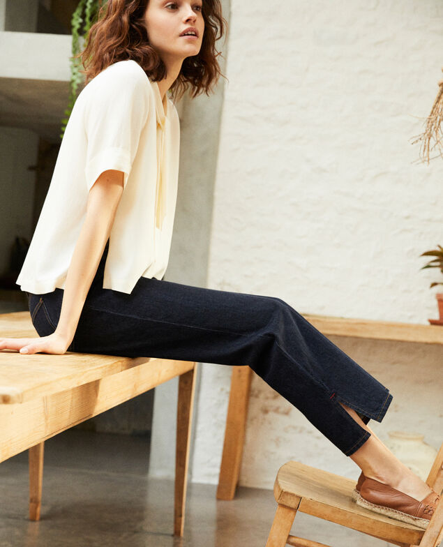 Bluse mit abnehmbarem Band Off white