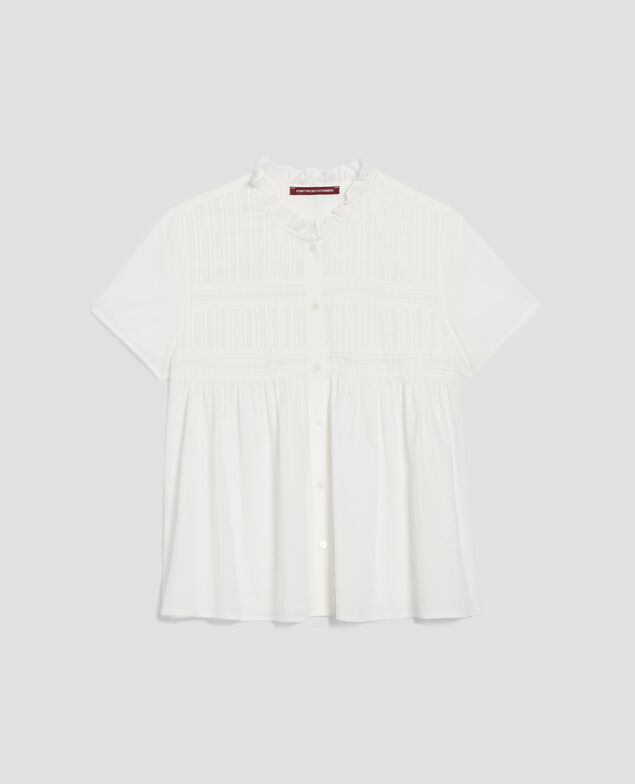 Bluse mit kurzen Ärmeln H013 gardenia