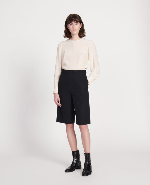 Bermudashorts aus glatter Wolle Black beauty