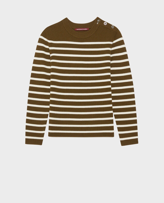 MADDY - Pullover aus Merinowolle im Marinelook Stp olive jtst Liselle