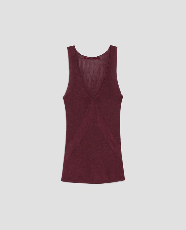 Langes Top aus Rippstrick J750 burgundy