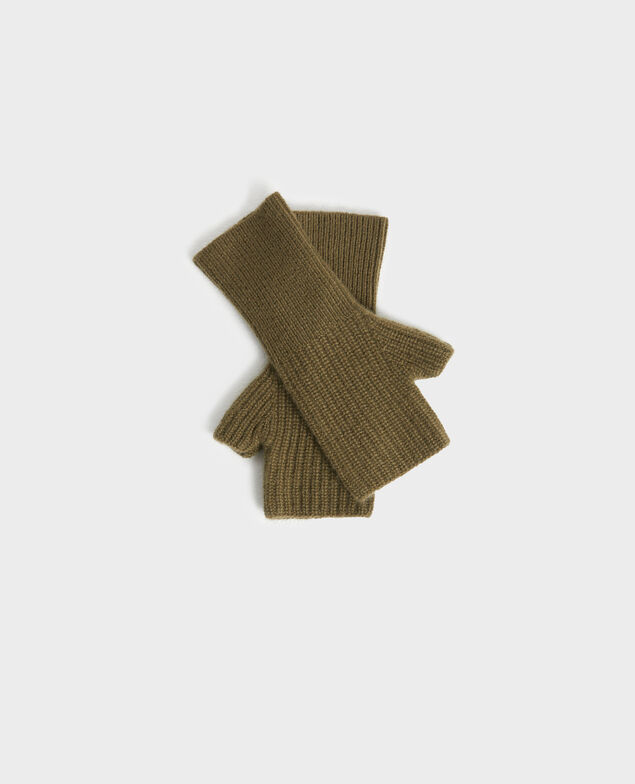 Halbfingerhandschuhe aus Kaschmir 6002c dark olive