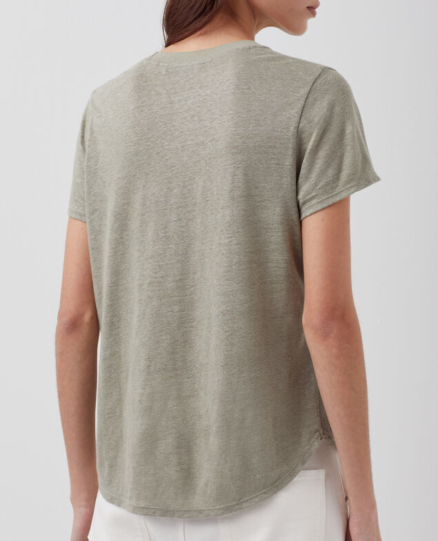 AMANDINE - T-Shirt mit Rundhalsausschnitt aus Baumwolle H050 vetiver