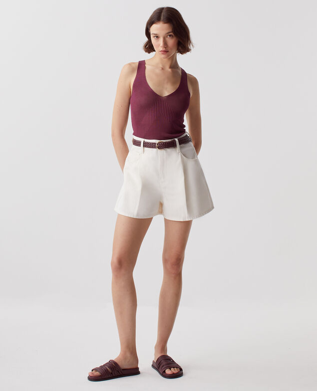 Bundfaltenshorts H003 white