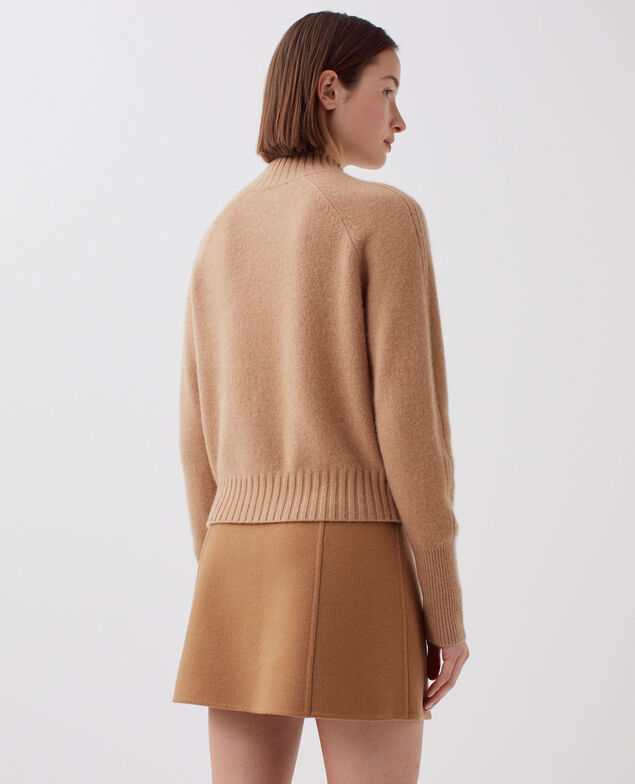 Pullover mit hohem Kragen aus Kaschmir I321 camel