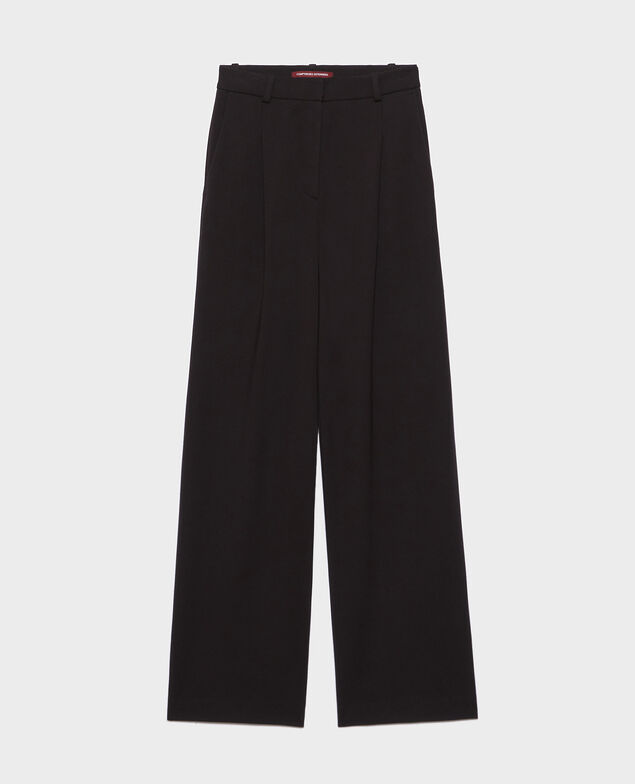 YVONNE - Weite Hose mit Falten 8853 09 black