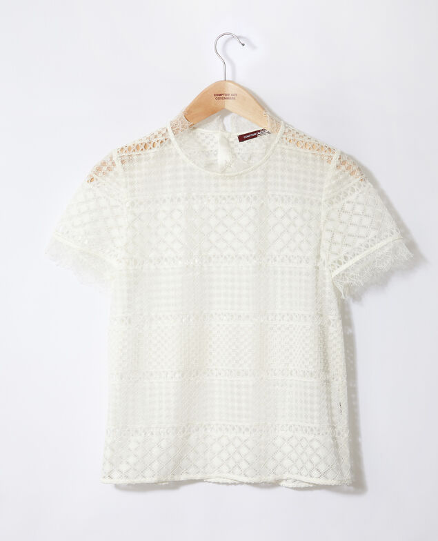 Bluse aus Ajourspitze Weiß