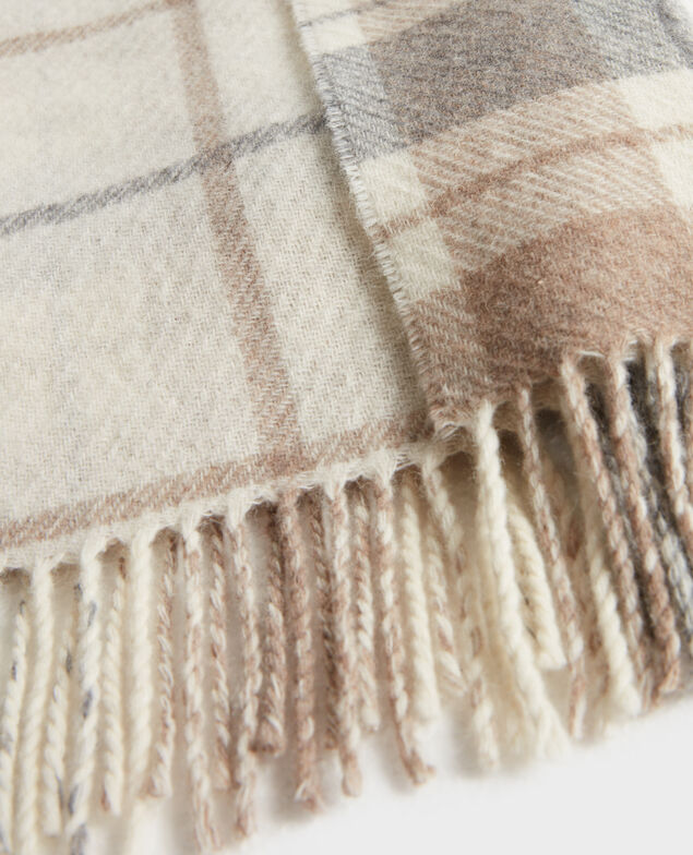 Schal aus Mischwolle A007 white check