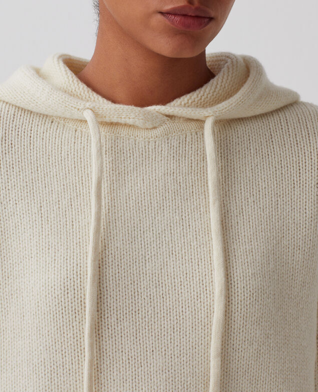 Kapuzenpullover aus Wolle I010 glass green beige