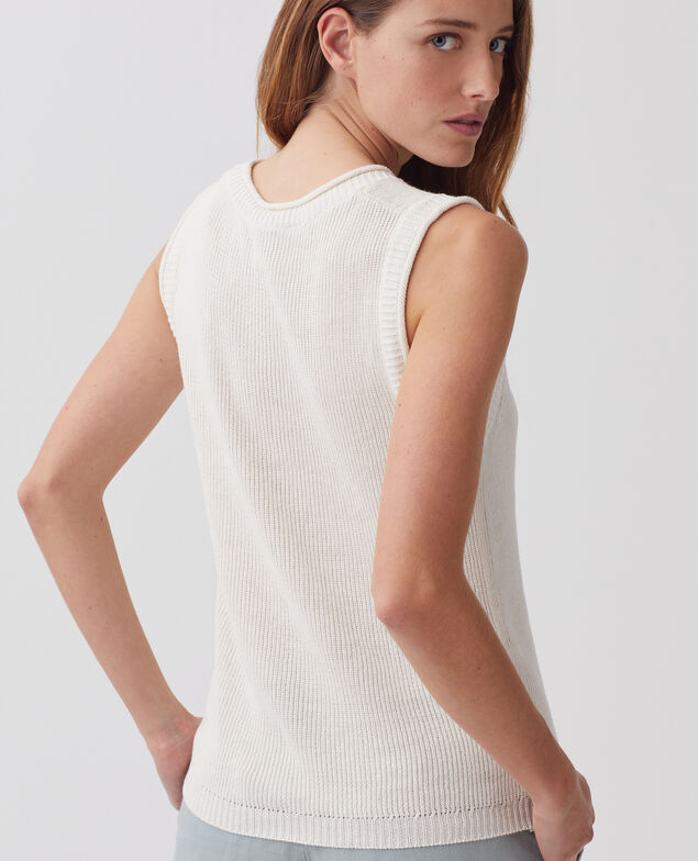 Langes Top aus Leinen H303 white swan
