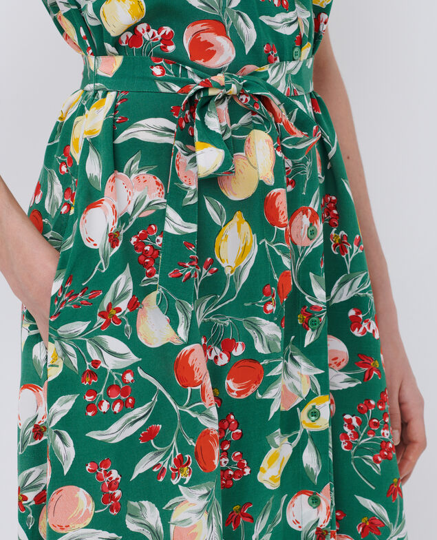 LAËTITIA - Kurzes Kleid mit fließendem Fall 103 print green