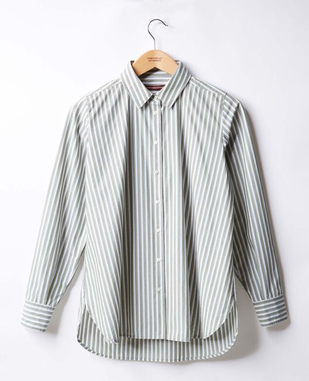 Gestreifte Oversize-Bluse Sage stripes
