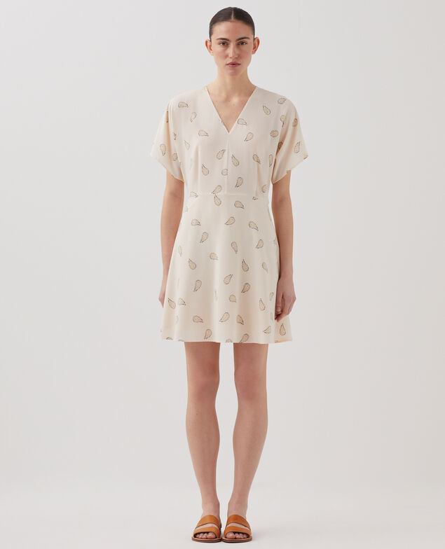 Kurzes Kleid mit fließendem Fall J492 ma paisley gold