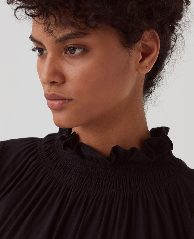 AGLAÉ - Kurzes Kleid mit Rüschenkragen H091 black beauty