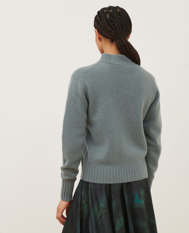 Pullover mit hohem Kragen aus Kaschmir A600 blue knit