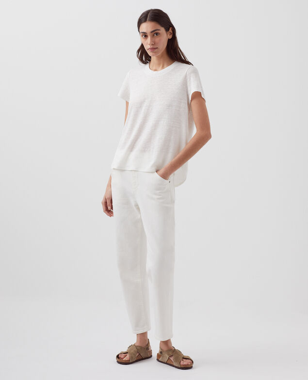 AMANDINE -  T-Shirt mit Rundhalsausschnitt aus Baumwolle H001 brillant white 4ste052f05