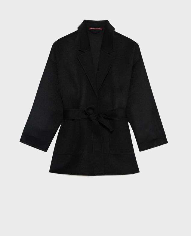 Kurzer Mantel aus Mischwolle 09 black