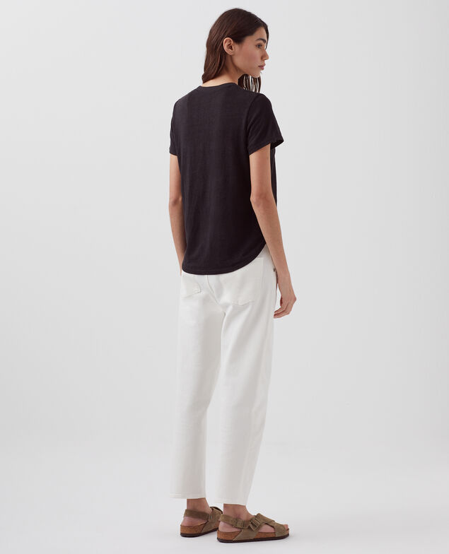 AMANDINE -  T-Shirt mit Rundhalsausschnitt aus Baumwolle H091 black beauty