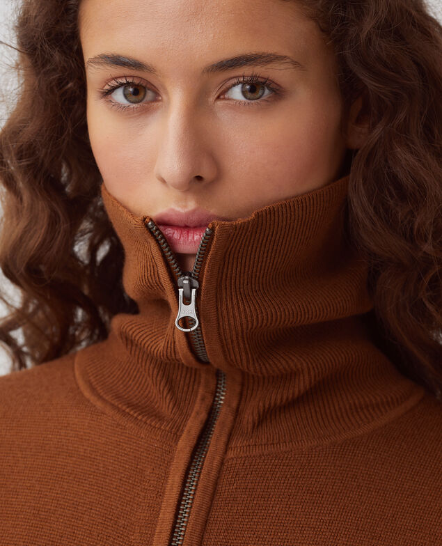 Cardigan aus Merinowolle mit Reißverschluss I360 brown