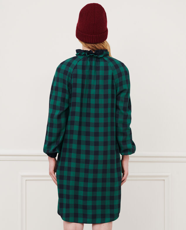 Fließendes Kleid mit Karos 8866 55 green check
