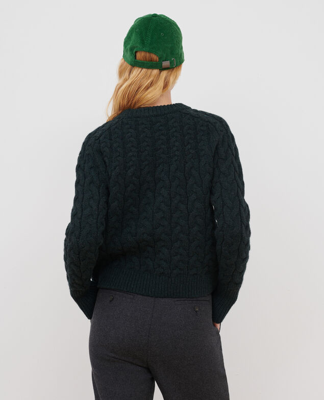 Pullover mit Rundhalsausschnitt aus Merinowolle A591 dark green pine