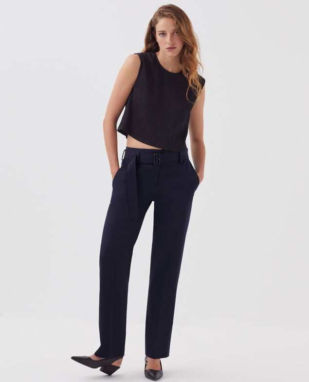 COLETTE - Eng anliegende, gerade geschnittene Hose aus Wolle H695 night sky