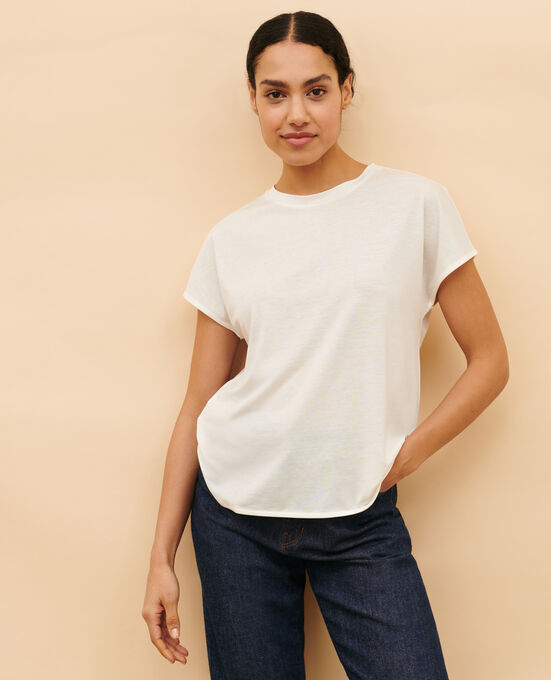 Weites T-Shirt aus Baumwolle 4262 CLOUD DANCER