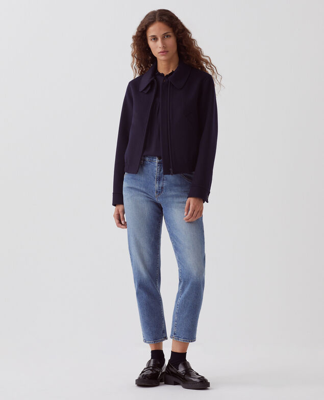 Kurzer Blouson aus Mischwolle 8841 69 navy