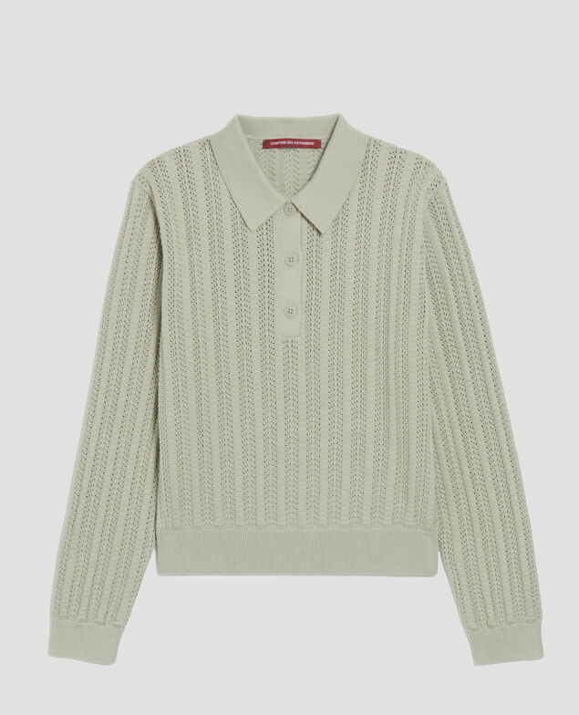 Baumwollpullover mit Polokragen U520 green