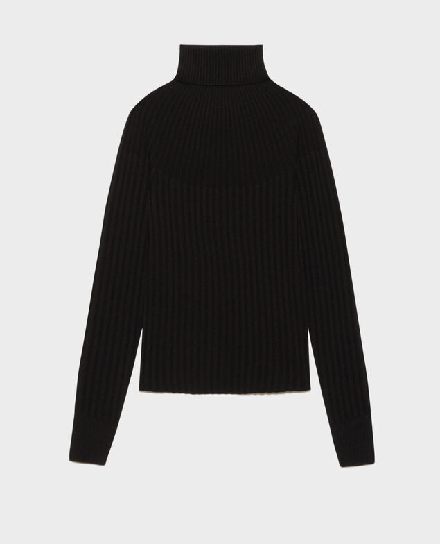 Rollkragenpullover aus Merinowolle 8853 09 black