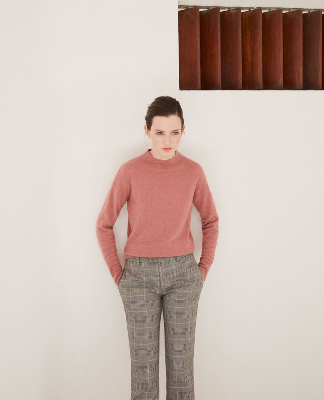 Kaschmirpullover mit Stehkragen  Old rose