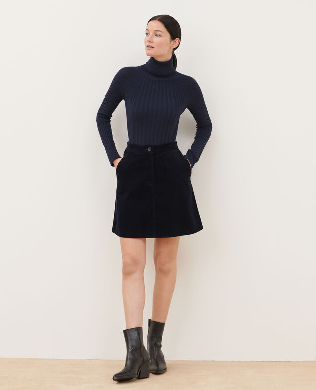 Kurzer Cordrock 8846 navy 2wsk140c01