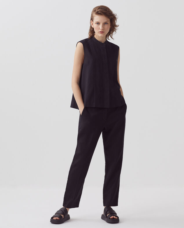 Ärmellose Bluse H091 black beauty