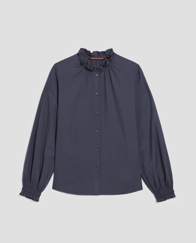 Bluse mit Volant-Kragen I083 odyssey gray