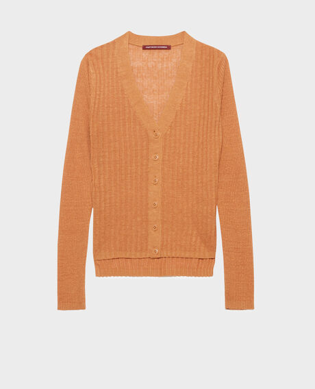 Cardigan aus Leinen 0320 almond brown 3sca115l01