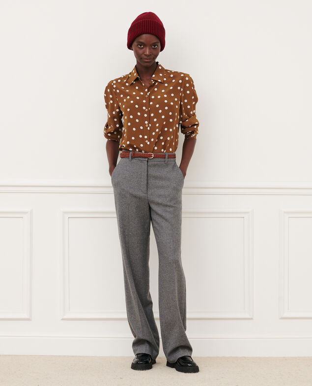 BLANDINE - Gerade Hose aus Flanell