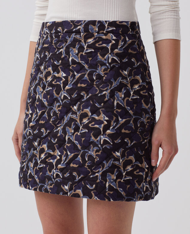 Gesteppter Rock aus Baumwolle I686 new fl ikat navy
