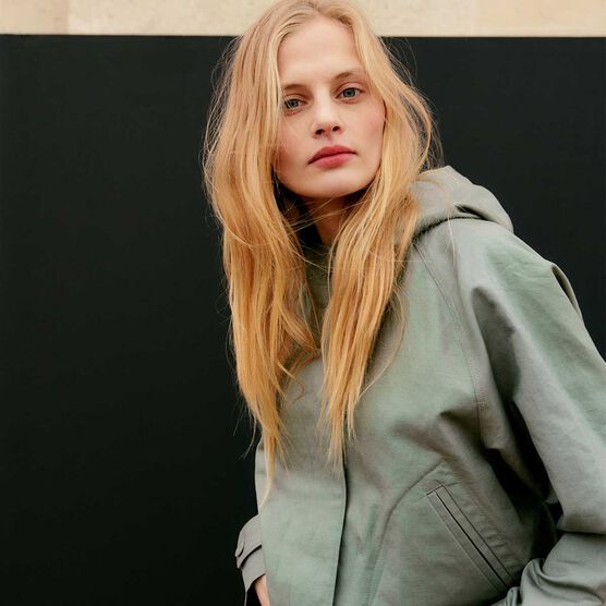 Blouson aus Mischleinen 0560 VETIVER