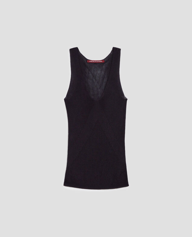 Langes Top aus Rippstrick H695 night sky