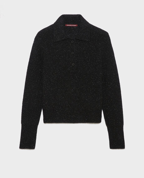 Pullover mit Polokragen aus Alpakamischwolle