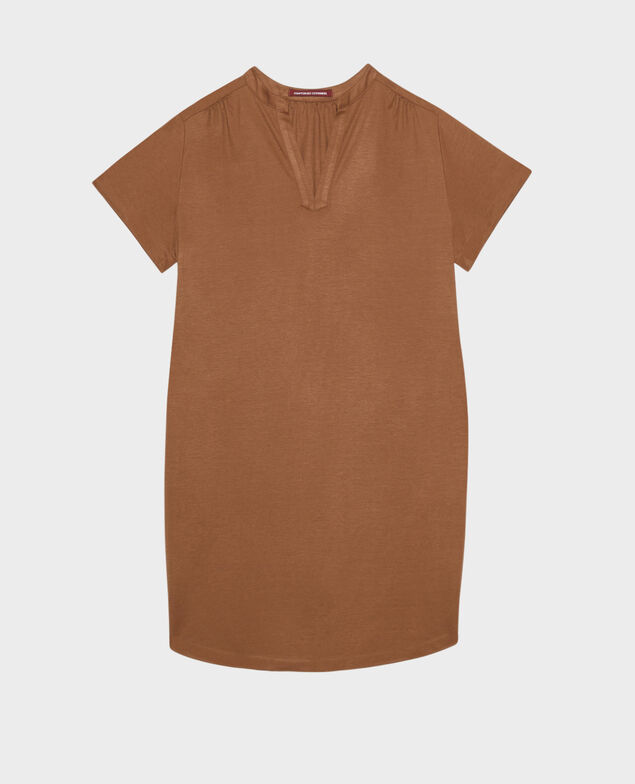 Kurzarmkleid 35 brown 2sdj418v11
