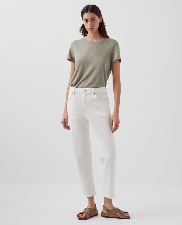 AMANDINE - T-Shirt mit Rundhalsausschnitt aus Baumwolle H050 vetiver