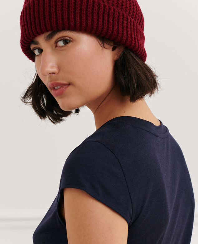 MANON – T-Shirt mit Rundhalsausschnitt aus gemischter Baumwolle 7012c 69 navy