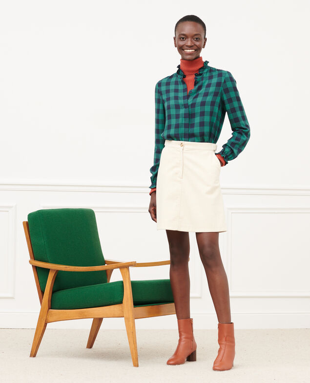 Fließende Bluse mit Karos 8866 55 green check